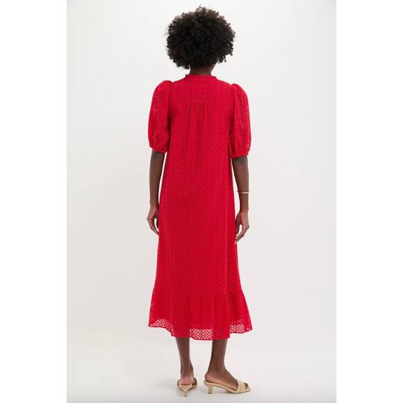 Hyacinth House Red Eyelet Tryall Midi Dress XL - Picture 2 of 5